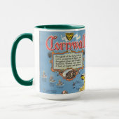 Mug Carte de Cornwall, Angleterre (Gauche)