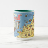 Mug Carte de Cornwall, Angleterre (Centre)