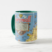 Mug Carte de Cornwall, Angleterre (Devant gauche)