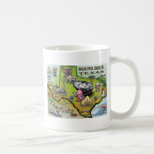 Mug Carte de dessin de Round Rock Texas