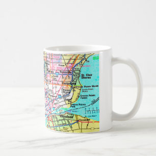 Mug Carte de Detroit de métro