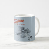 Mug Carte de diagramme de l'aéroport de San Francisco (Devant droit)