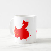 Mug Carte de drapeau de la Chine (Devant gauche)