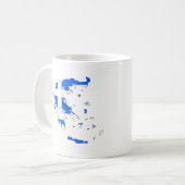 Mug Carte de drapeau de la Grèce (Devant gauche)