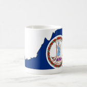 Mug Carte de drapeau de la Virginie (Centre)