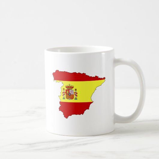 Mug Carte de drapeau de l'Espagne normale (Droite)