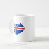 Mug Carte de drapeau de l'Islande normale (Devant gauche)
