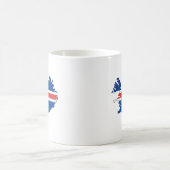 Mug Carte de drapeau de l'Islande normale (Centre)