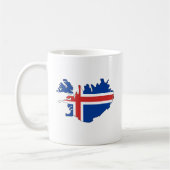 Mug Carte de drapeau de l'Islande normale (Gauche)