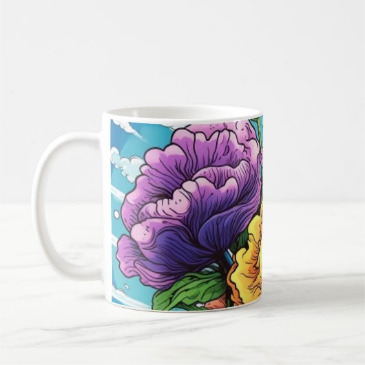Mug Carte de fleurs gras (Gauche)