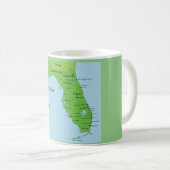 Mug Carte de Floride USA - Golfe du Mexique (Devant droit)