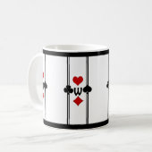 Mug Carte de jeu Art Déco avec Monogramme (Devant gauche)