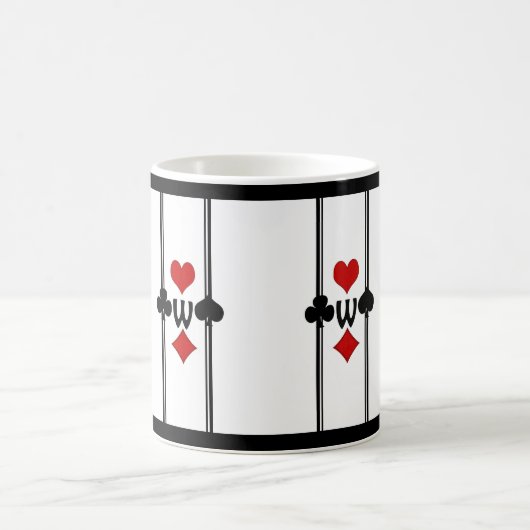 Mug Carte de jeu Art Déco avec Monogramme (Centre)