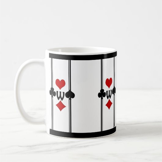 Mug Carte de jeu Art Déco avec Monogramme (Gauche)