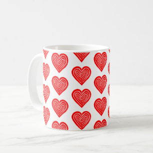 Mug Carte de jeu rouge Symbole Coeur forme Lino Coupe