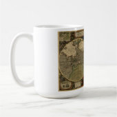 Mug Carte de Jodocus Hondius 1595 du monde (Gauche)