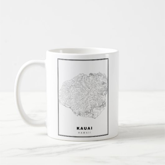 Mug Carte de Kauai (Gauche)