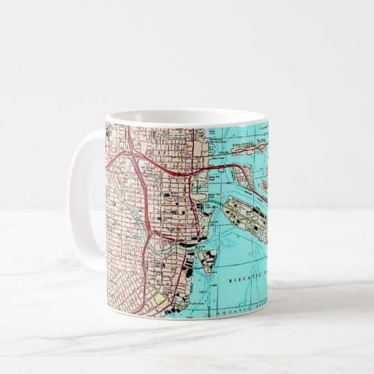 Mug Carte de la Baie de Biscayne à Miami (Devant gauche)