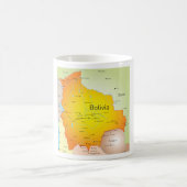 Mug Carte de la Bolivie avec les villes et les frontiè (Centre)
