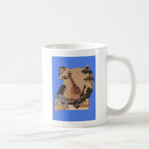 Mug Carte de la faune ougandaise - Impression d'art