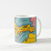Mug Carte de la péninsule nord du Michigan (Devant droit)