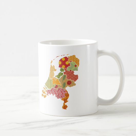 Mug Carte de la province de Hollande Style Patchwork b (Droite)