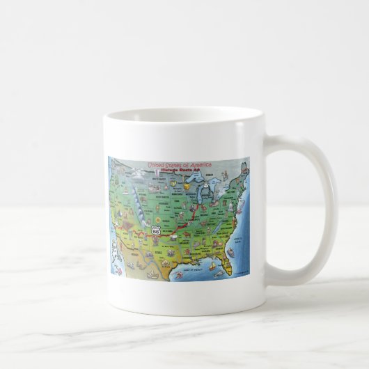 Mug Carte de la route historique 66 (Droite)