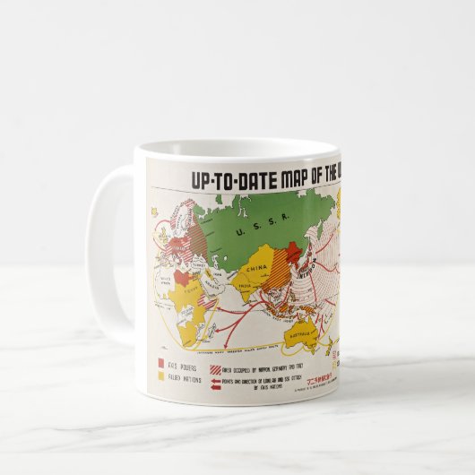 Mug Carte de la Seconde Guerre mondiale vintage (Devant gauche)