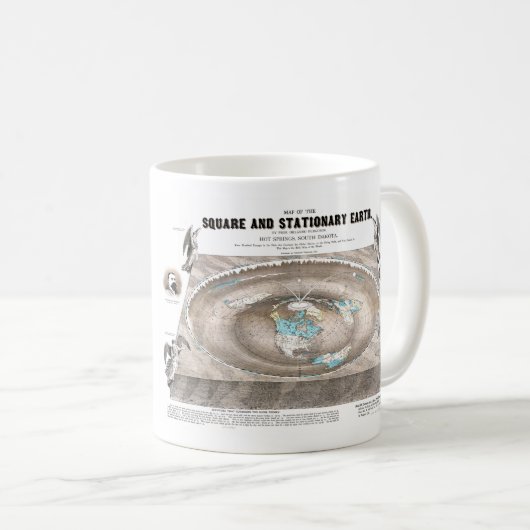 Mug Carte de la Terre plate (Devant droit)