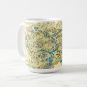 Mug Carte de la vallée de Yosemite (Devant gauche)