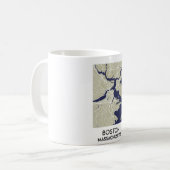 Mug Carte de la ville américaine de Boston (Devant gauche)