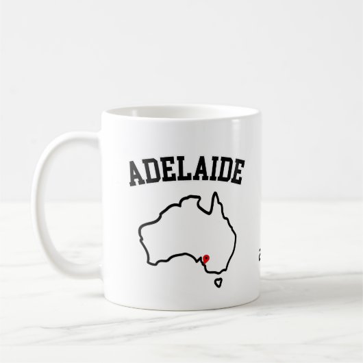 Mug Carte de la ville d'Adélaïde Année Customisée (Gauche)