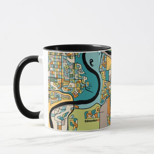 Mug Carte de la ville d'Edmonton (Gauche)