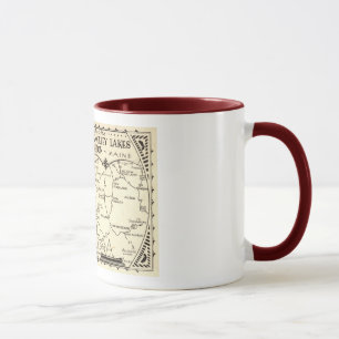 Mug Carte de lacs Rangeley, cru du Maine