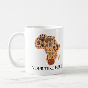 Mug Carte de l'Afrique avec le patrimoine culturel afr