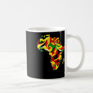Mug Carte de l'Afrique Vert Jaune Rouge Fière Africain