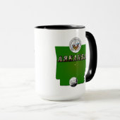 Mug Carte de l'Arkansas, sceau et quartier des Faux (Devant droit)
