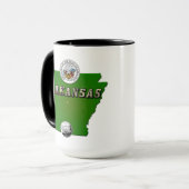 Mug Carte de l'Arkansas, sceau et quartier des Faux (Devant gauche)
