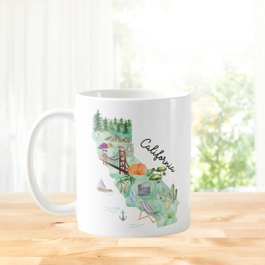 Mug Carte de l'état de la Californie