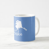 Mug Carte de l'état de l'Alaska avec conception de for (Devant droit)