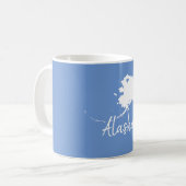 Mug Carte de l'état de l'Alaska avec conception de for (Devant gauche)