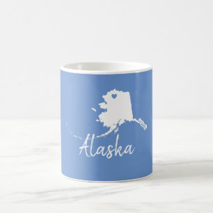 Mug Carte de l'état de l'Alaska avec conception de for
