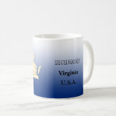 Mug - Carte de l'état de Virginie avec la ville (Devant droit)