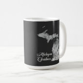 Mug Carte de l'état du Michigan Noël Flèches de neige (Devant droit)