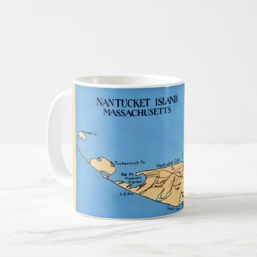 Mug Carte de l'île de Nantucket (Devant gauche)