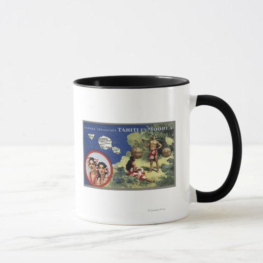 Mug Carte de l'île et de l'île de Moorea (Droite)