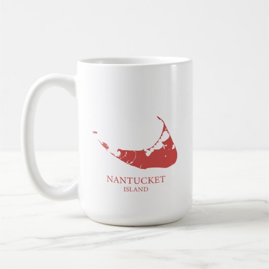 Mug Carte de l'île Nantucket rouge (Gauche)