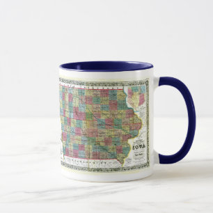 Mug Carte de l'Iowa et drapeau d'état