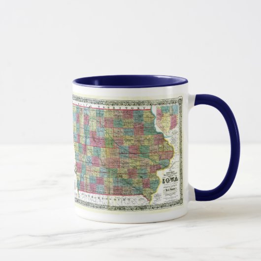 Mug Carte de l'Iowa et drapeau d'état (Droite)