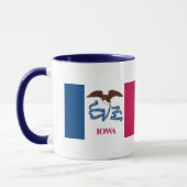 Mug Carte de l'Iowa et drapeau d'état (Gauche)